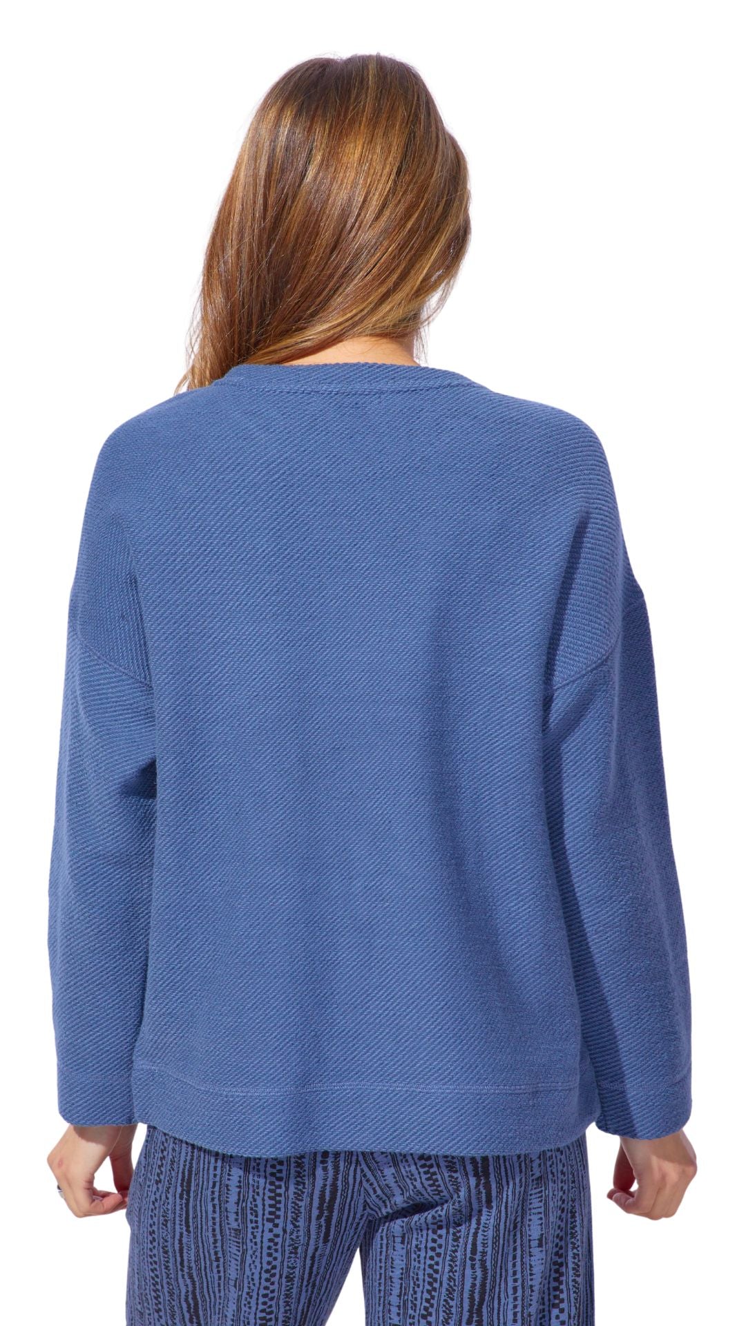 Sundown Textured Knit Long Sleeve Pull-Over. Style ESC20015