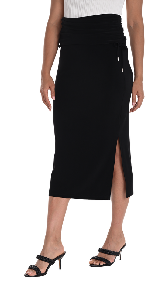 Side Slit & Ruched Midi Skirt. Style FL251029