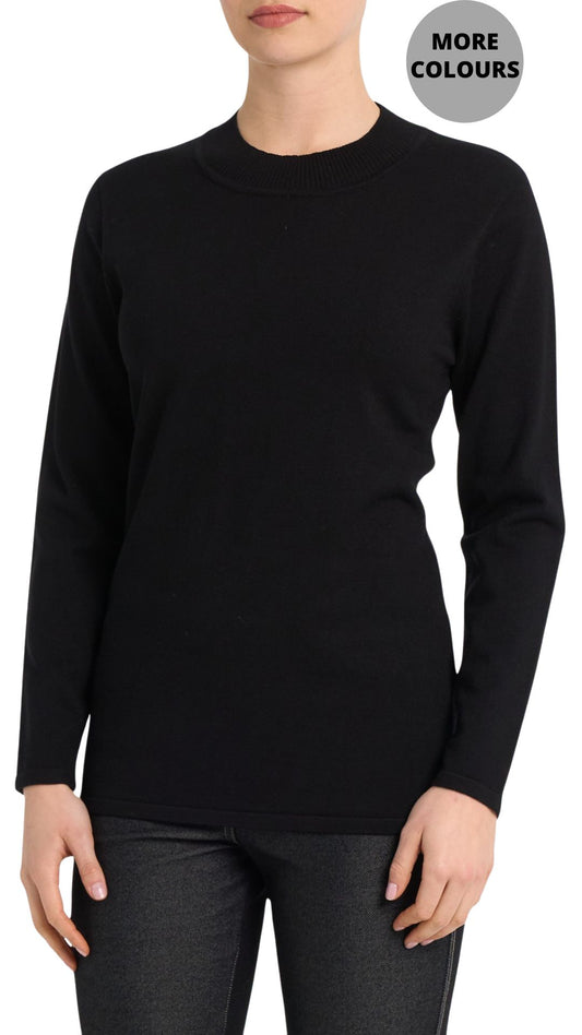 Mock Neck Long Sleeve Lightweight Sweater. Style MILSV20