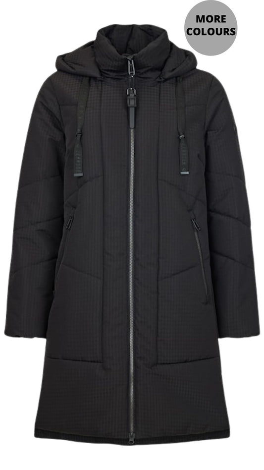 Long Length Zip Front Removable Hood Jacket. Style FR311