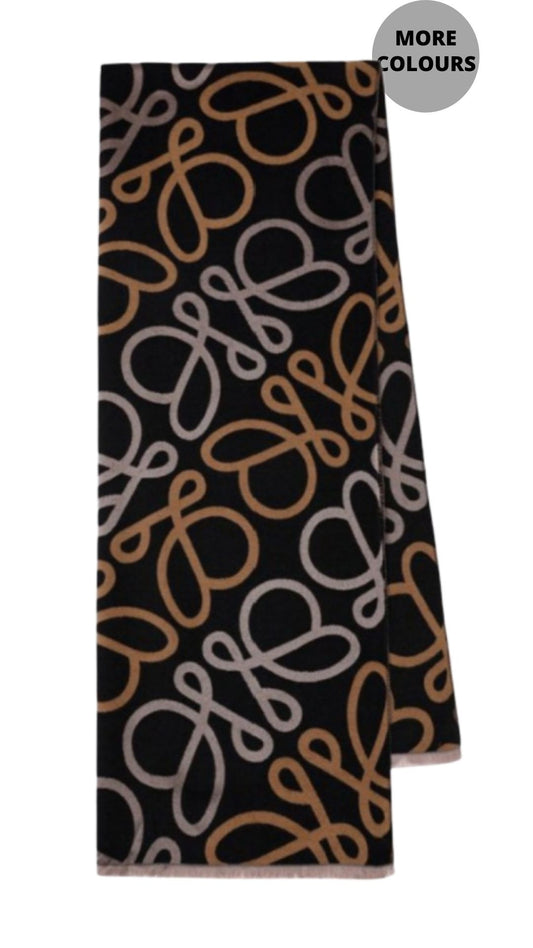 Cashmere Feel Abstract Print Scarf. Style ELWNANCY26