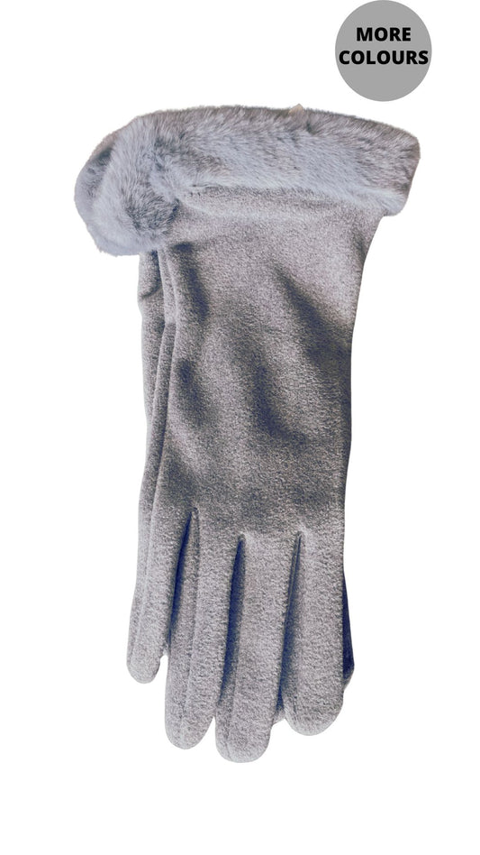 Faux Fur Trimmed Gloves. Style CLWGC2835