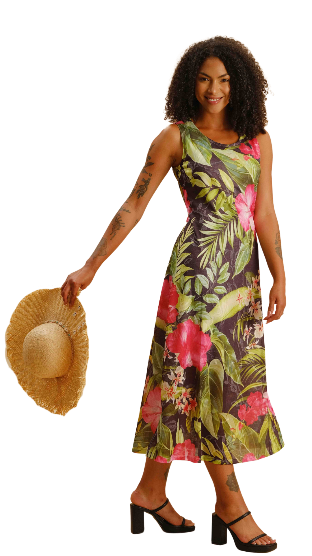Jungle Print Sleeveless Dress. Style CAT125108