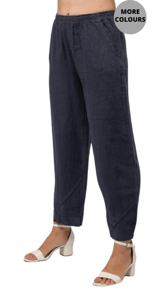 Pull-On Elastic Waist Linen Pant. Style LL771