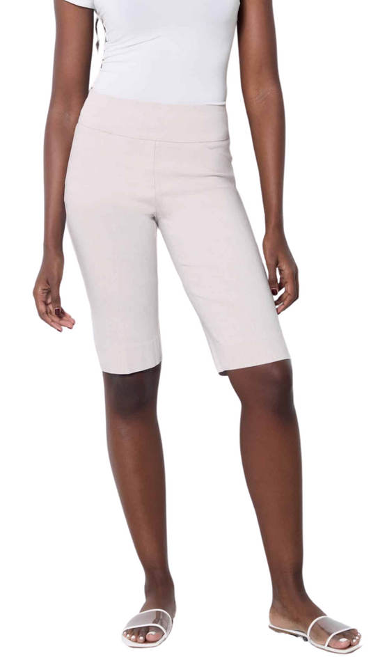 Pull-On Tummy Control Linen Shorts. Style UP68513