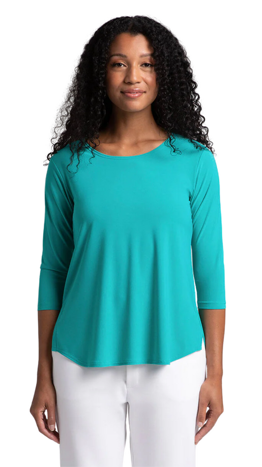 Lightweight Gem 3/4 Sleeve Top. Style SI22110R-2GEM