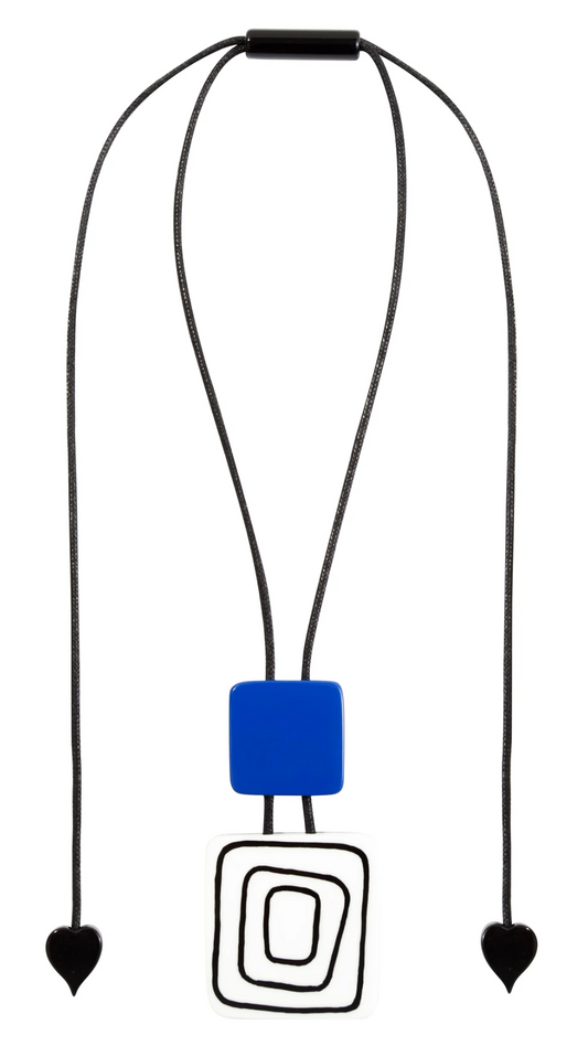 Vertigo Collection - Blue & Patterned Pendant Necklace. Style 3440201BLUEQ00