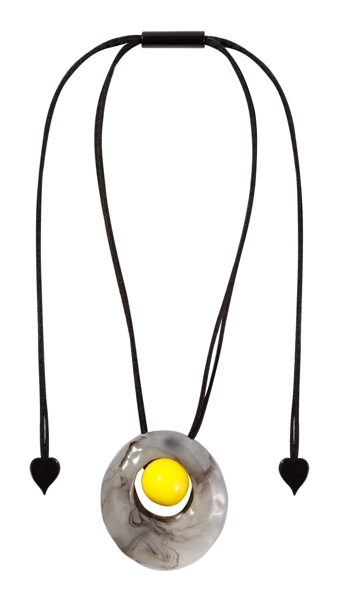 Ori Collection - Grey and Yellow Circle Pendant Necklace. Style 7430201GREYQ00
