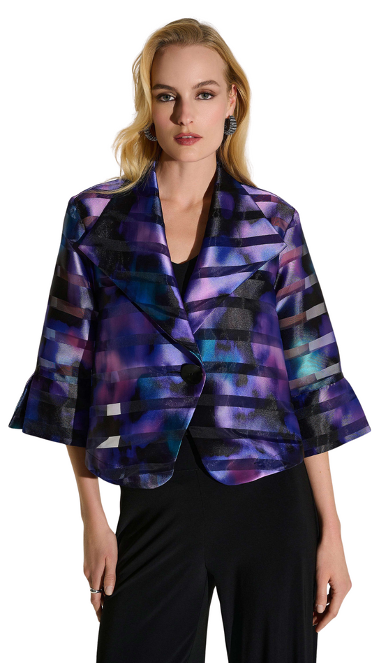 Novelty Abstract Print Swing Jacket. Style JR253745
