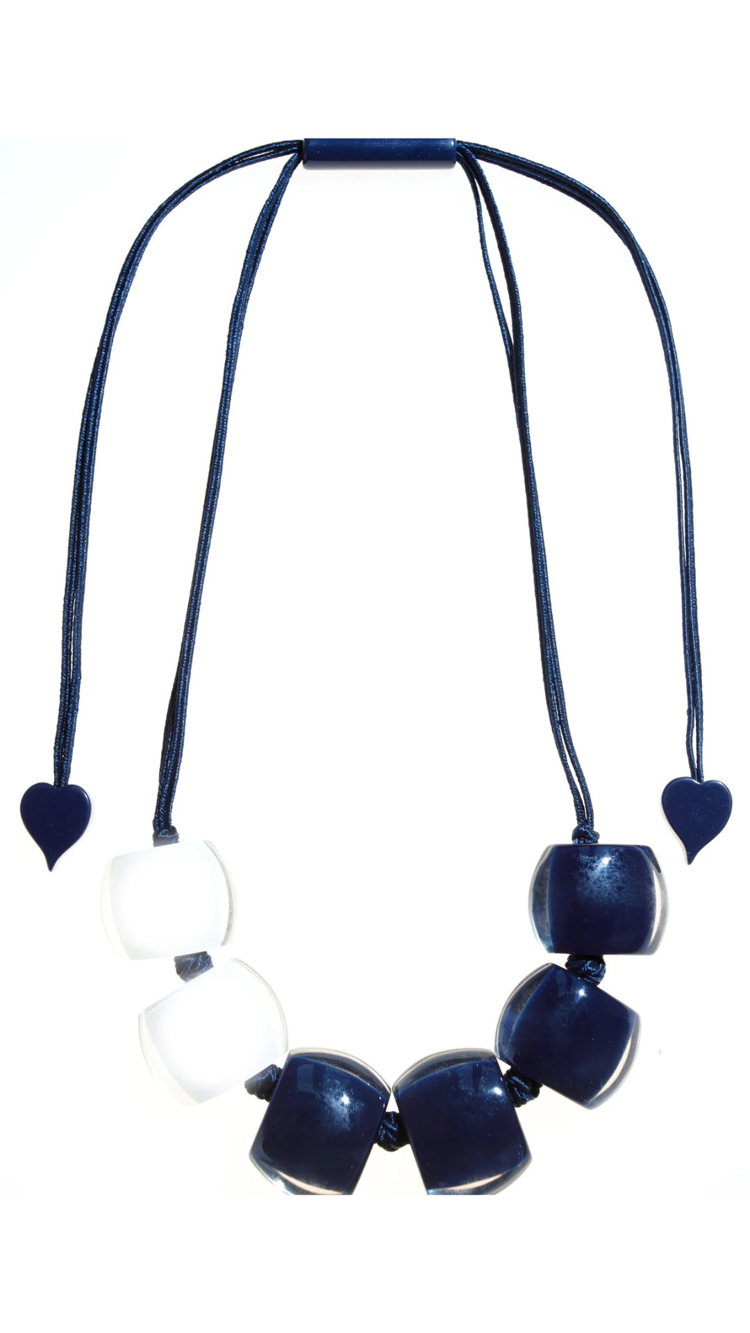 Bellissma Collection - Blue & White Bead Necklace. Style 7240105BLUWQ06