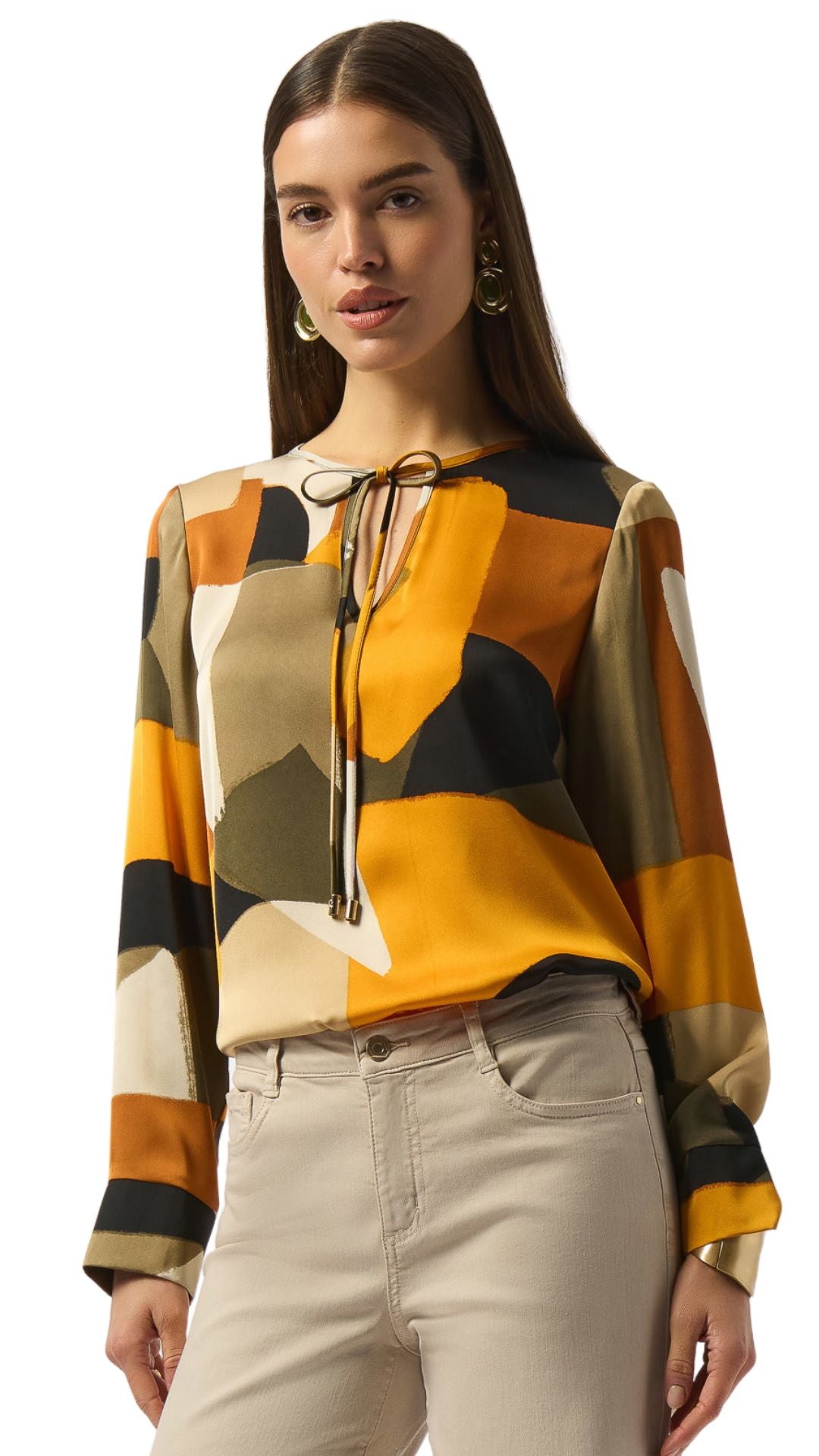 Recycled Satin Abstract Print Straight Tunic. Style JR253011