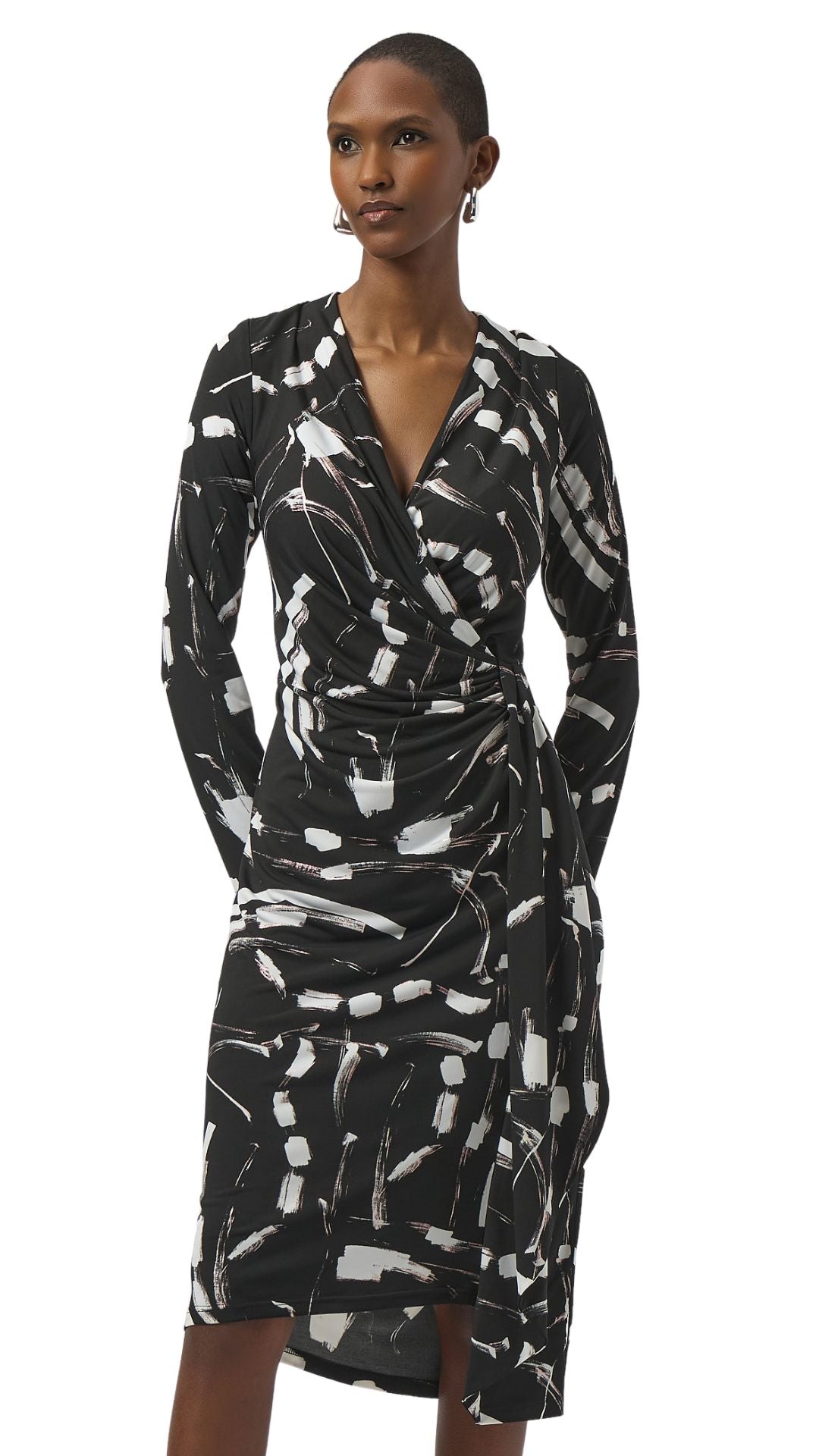 Abstract Print Wrap Dress. Style JR254190
