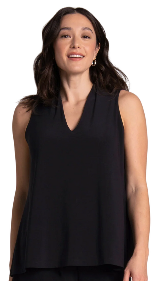 Sleeveless V-Neck Tunic. Style SI21151BLK