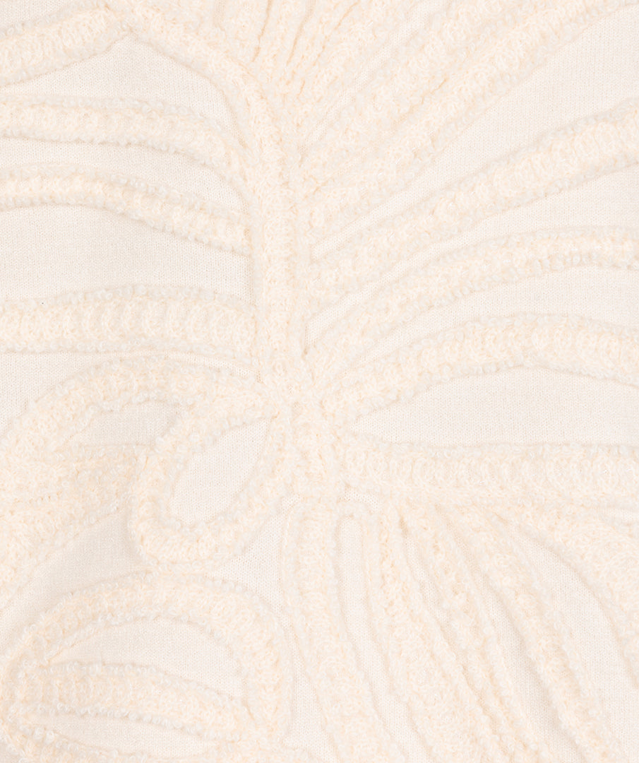 Floral Embroidered Cream Colour Sweater. Style ESQW2502714