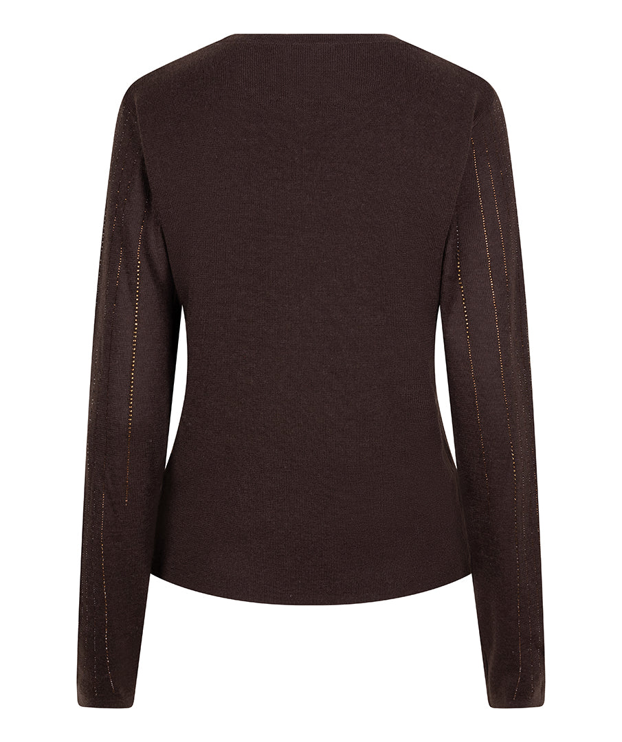 Long Sleeve Gold Sequin Stripes Top. Style ESQW2527704