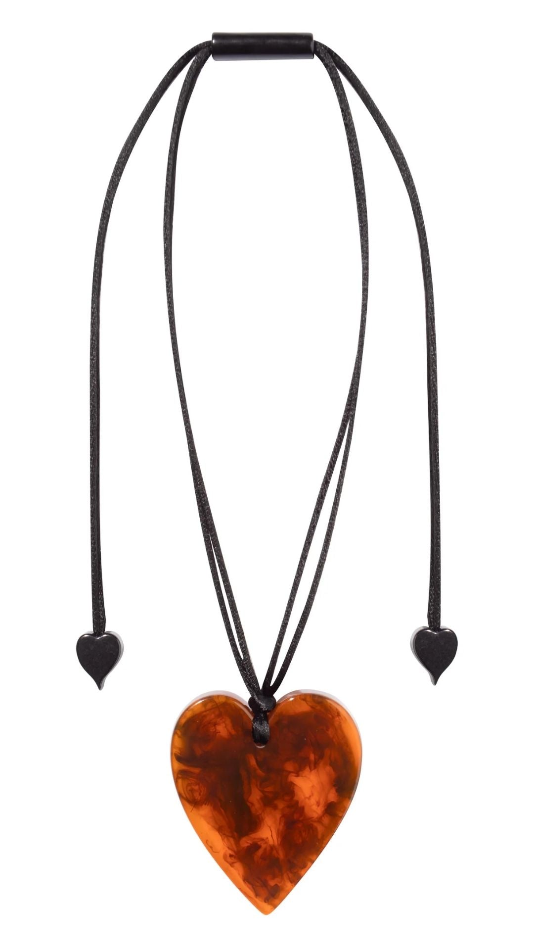 Colourful Statement Collection - Large Marble Amber Heart Necklace. Style 5060203MTORQ00
