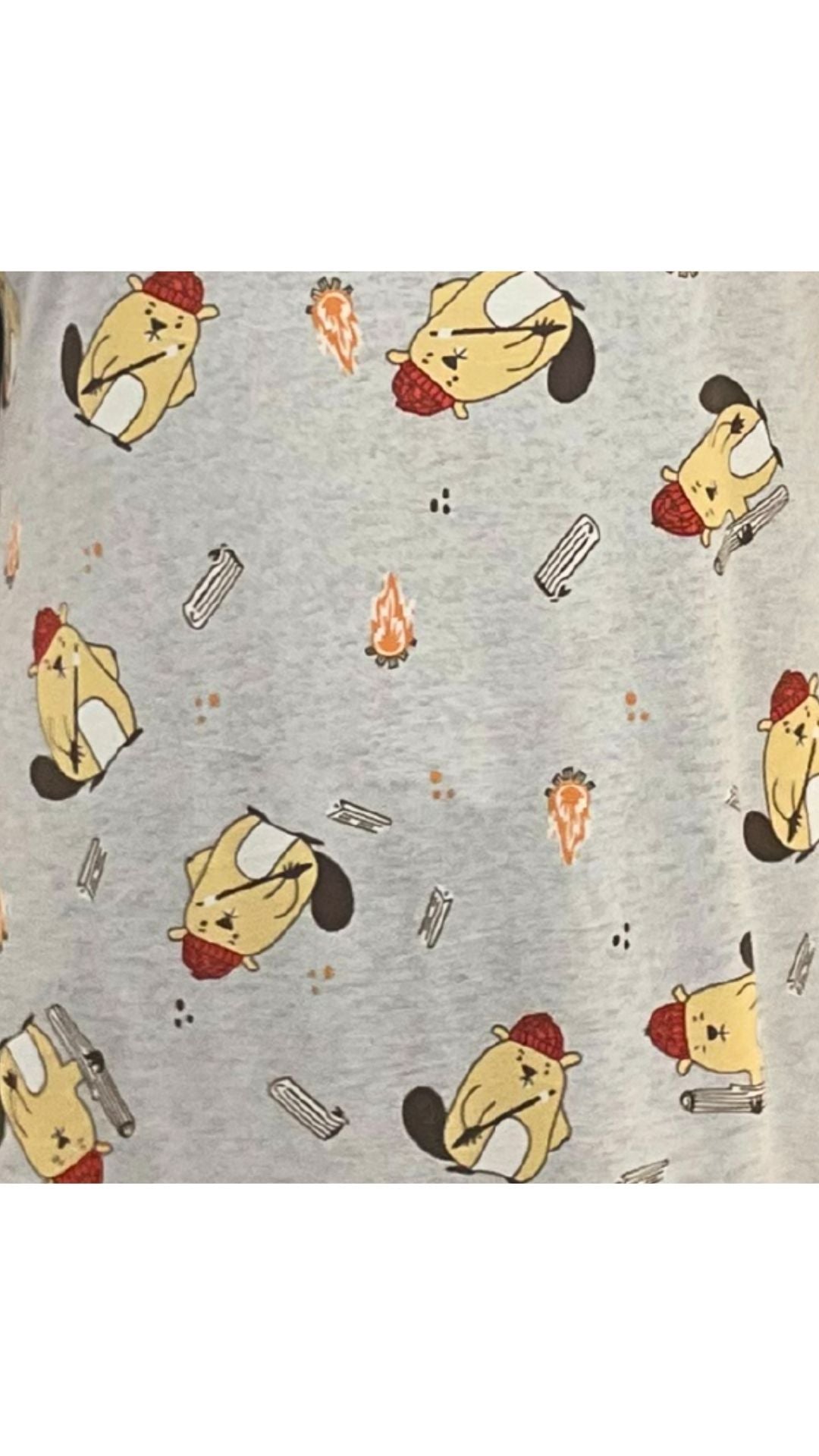 Beaver Print Night Shirt. Style COTYM-NSBEAVER