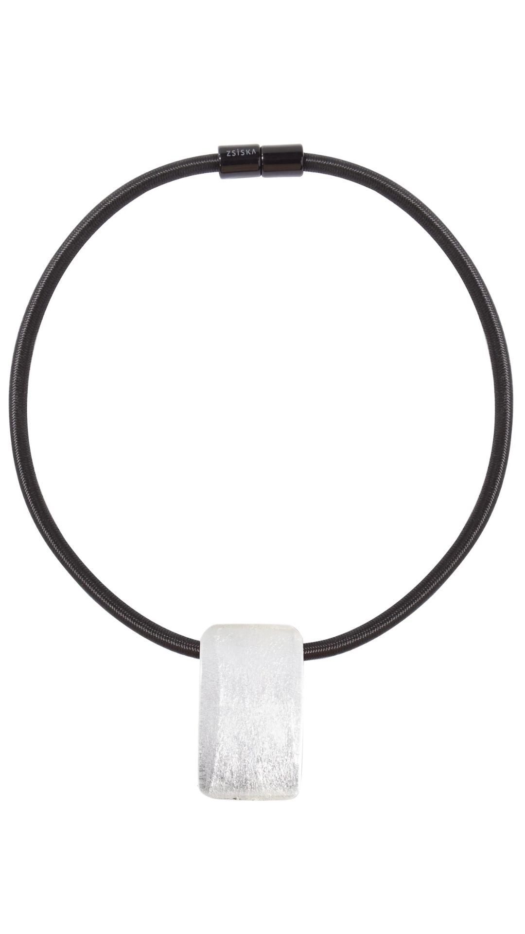 Radiance Collection - Rectangular Silver Bead Necklace. Style 8000152SF01Q01
