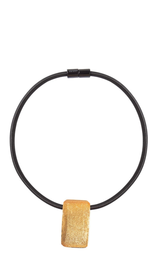 Radiance Collection - Rectangular Gold Bead Necklace. Style 8000152GF01Q01