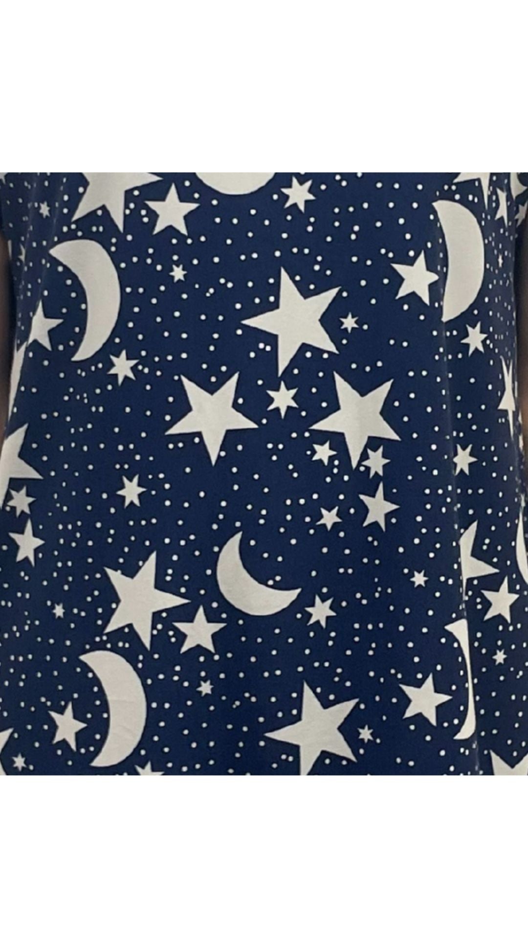 Stars & Moon Print Night Shirt. Style COTYM-NSSTARS
