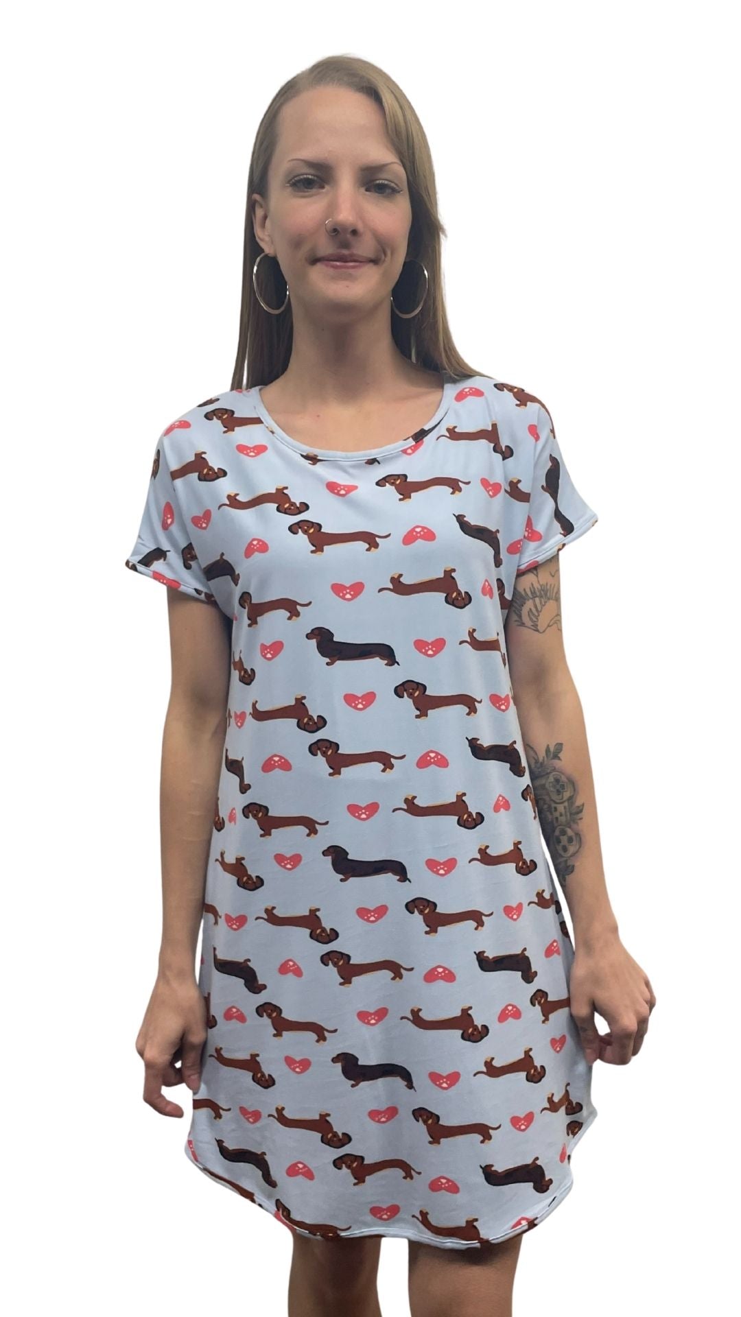 Wiener Dog Print Night Shirt. Style COTYM-NSWDOG