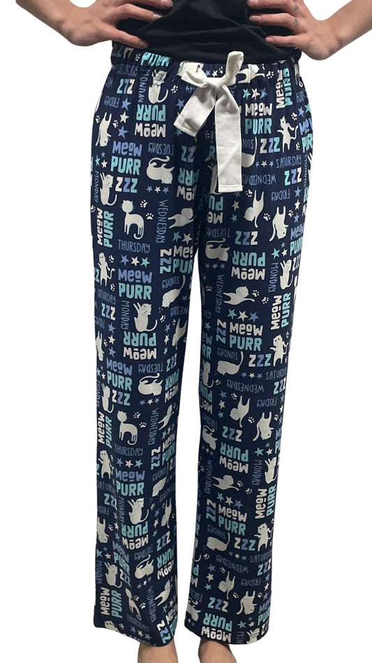 "Meow Purr" Cat Print PJ Pant. Style COTYM-PTMEOW