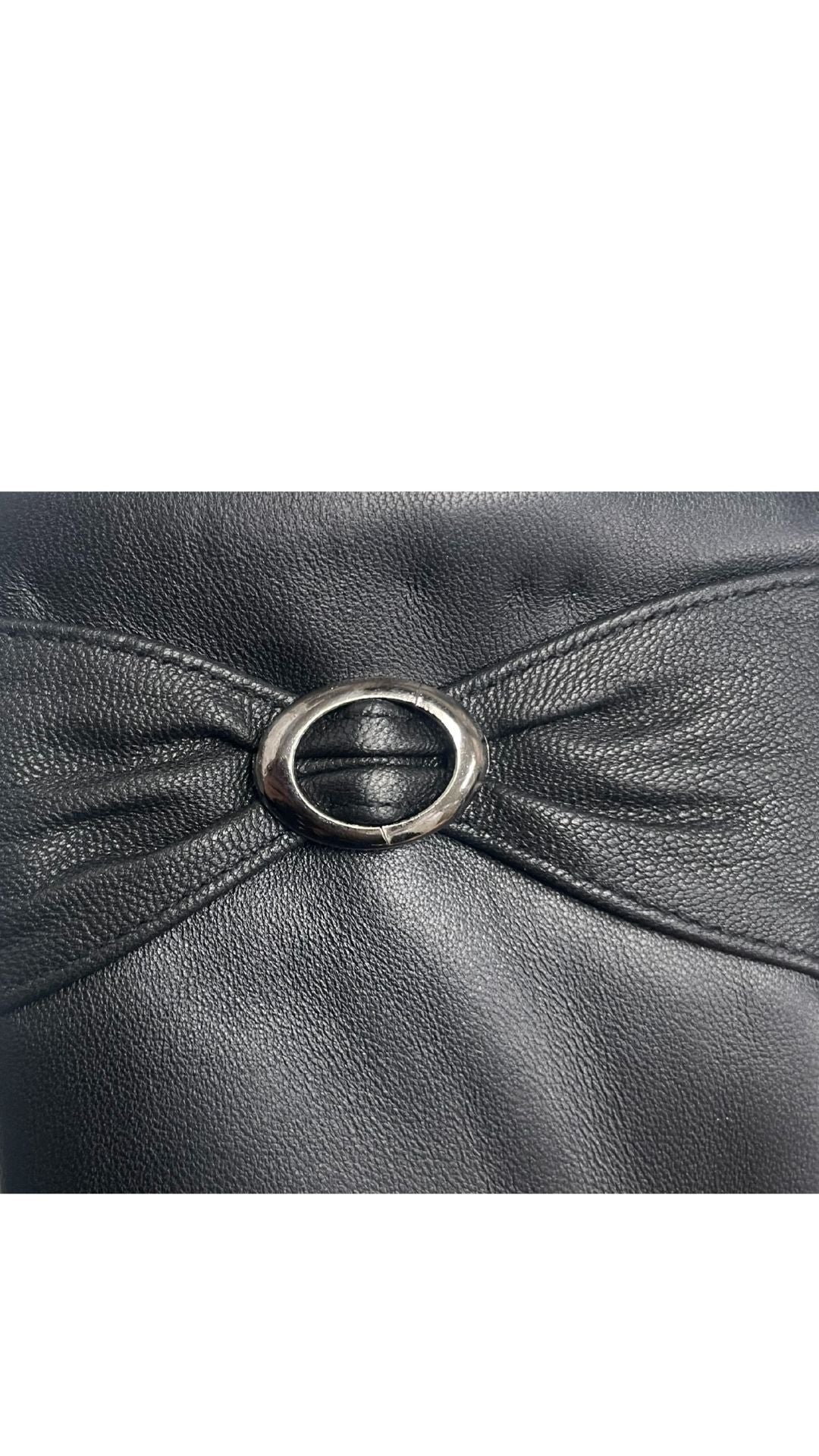 Leather Oval Embellishment Gloves. Style ELWMONA