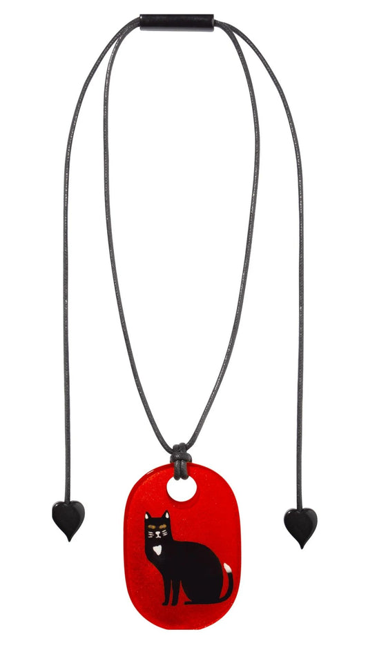 Mickey Collection - Red Cat Pendant Necklace. Style 6450201REDDQ00