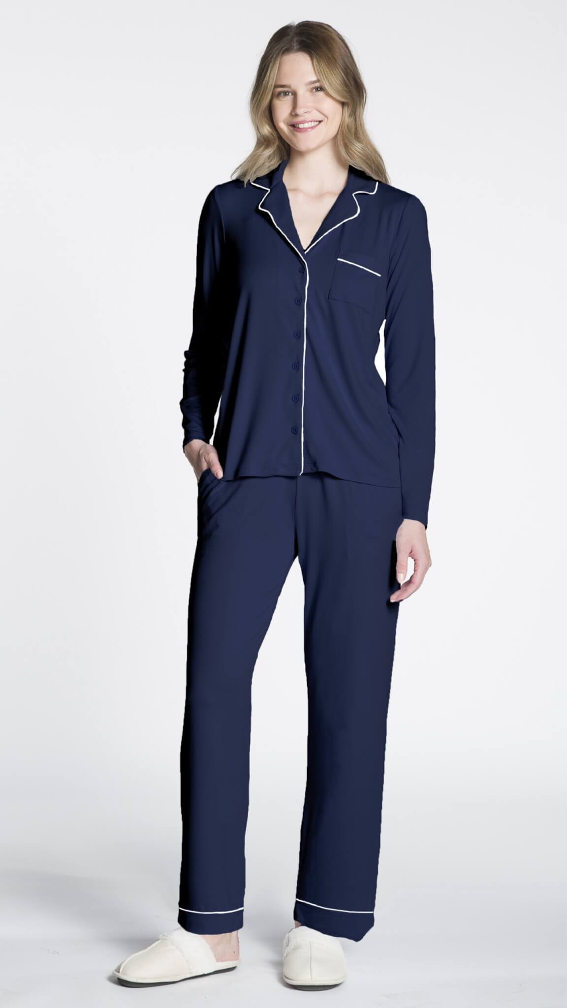 Piping Trim & Soft 2 Piece PJ Set. Style COTYMS-2PJ