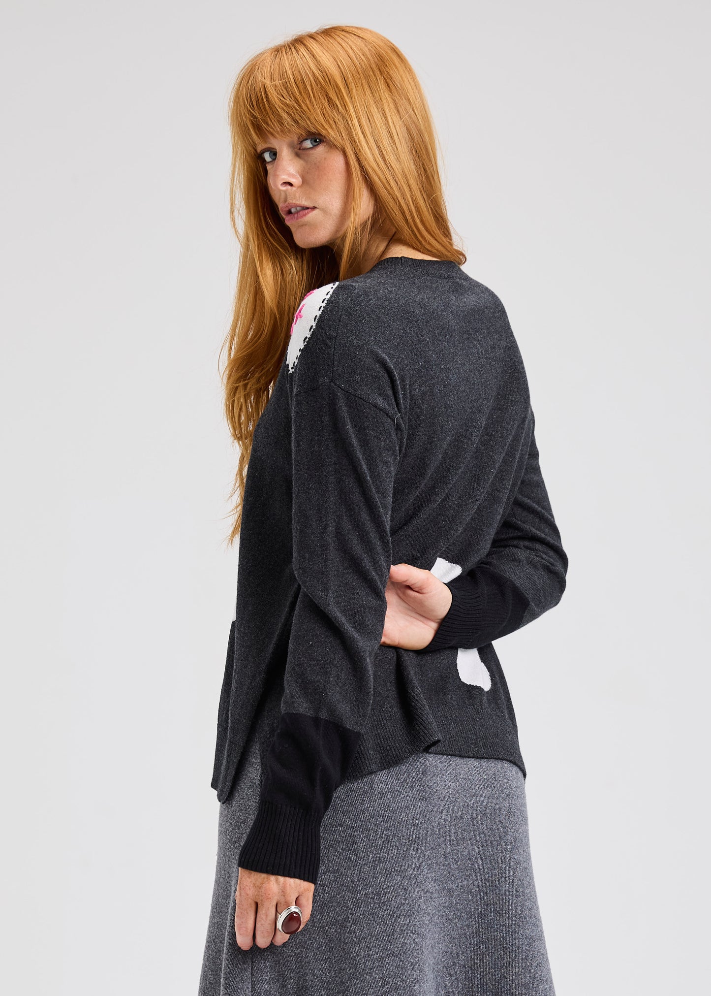 Long Sleeves Smiley Face Knit Sweater. Style ZKP7510U
