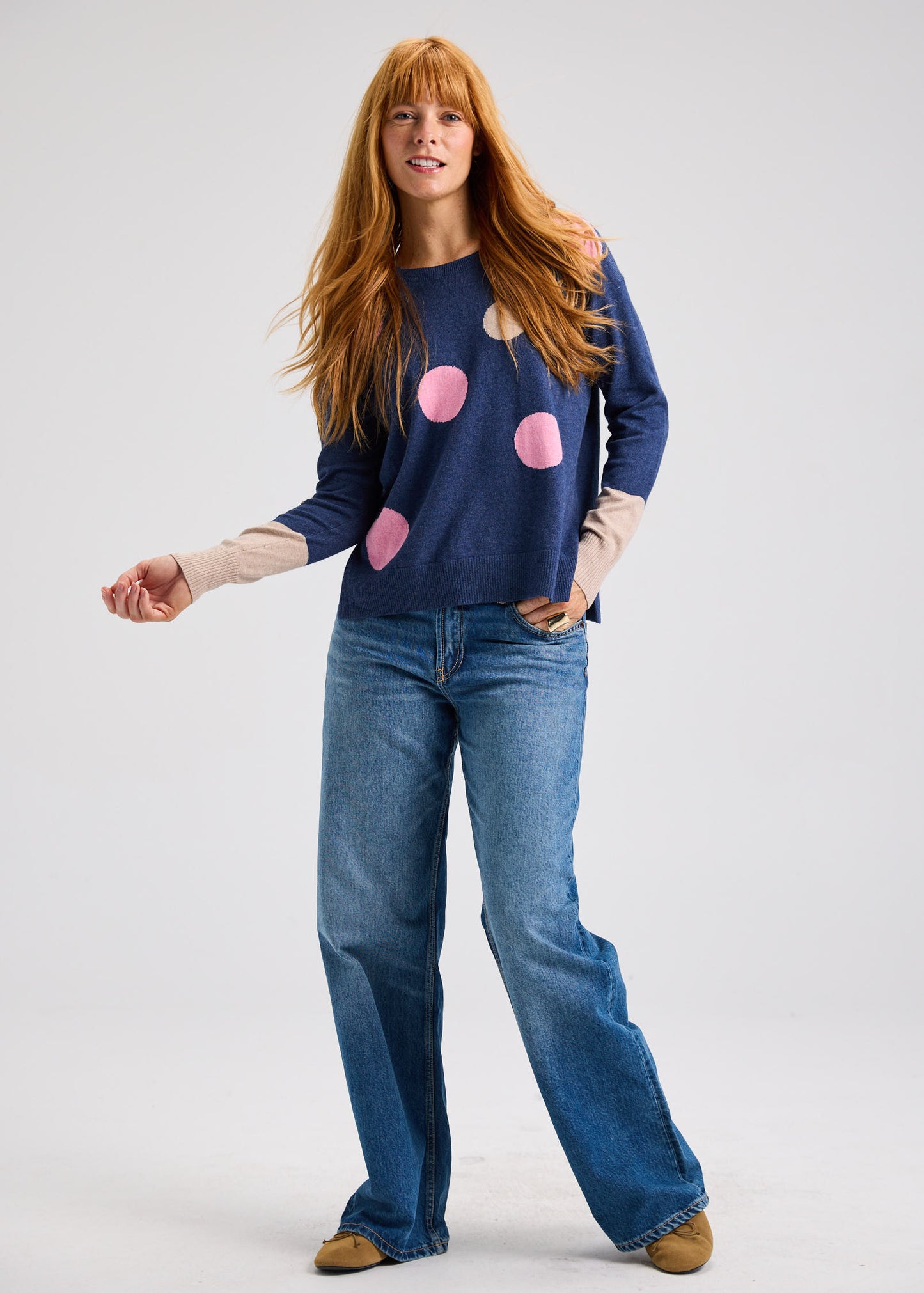 Long Sleeves Smiley Face Knit Sweater. Style ZKP7510U