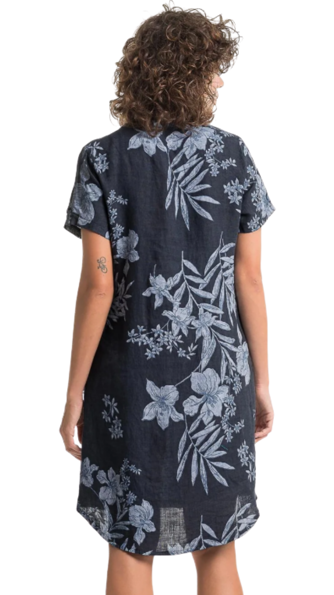 Notch Neck & Buttons Pleated Chest Midi Length Dress. Style LLTP1727P