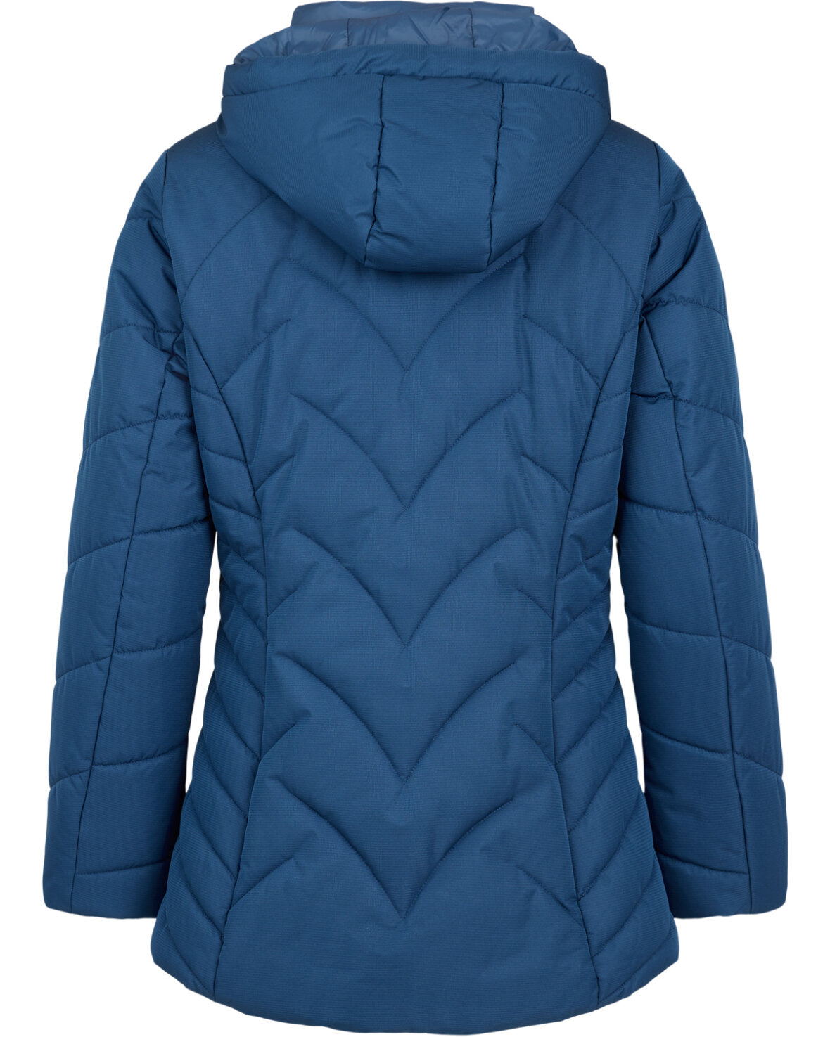 Detachable Hood Zip & Snap Buttons Puffer Jacket. Style FR305