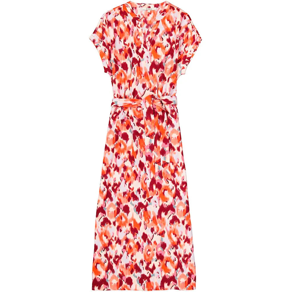 Printed Textured Elastic Waist Midi Dress. Style GARC50284