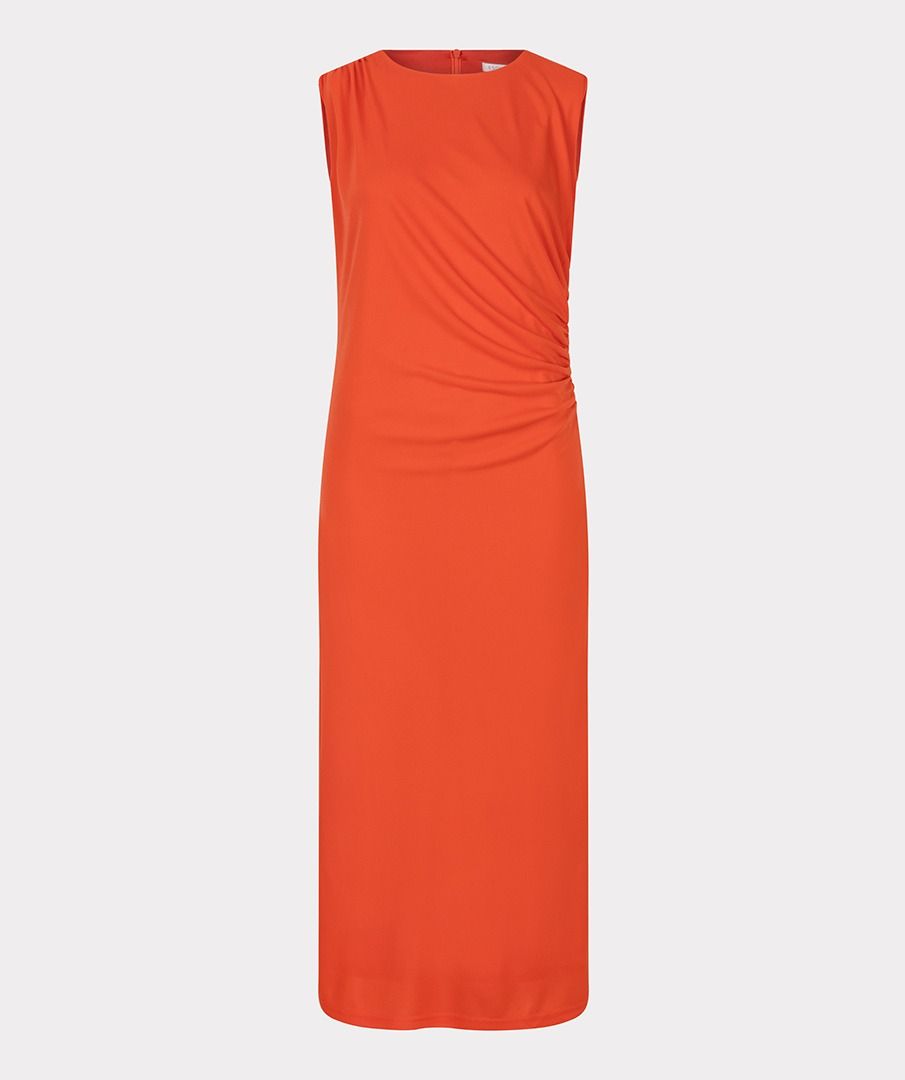 Side Gather Sleeveless Midi Dress. Style ESQSH2528212