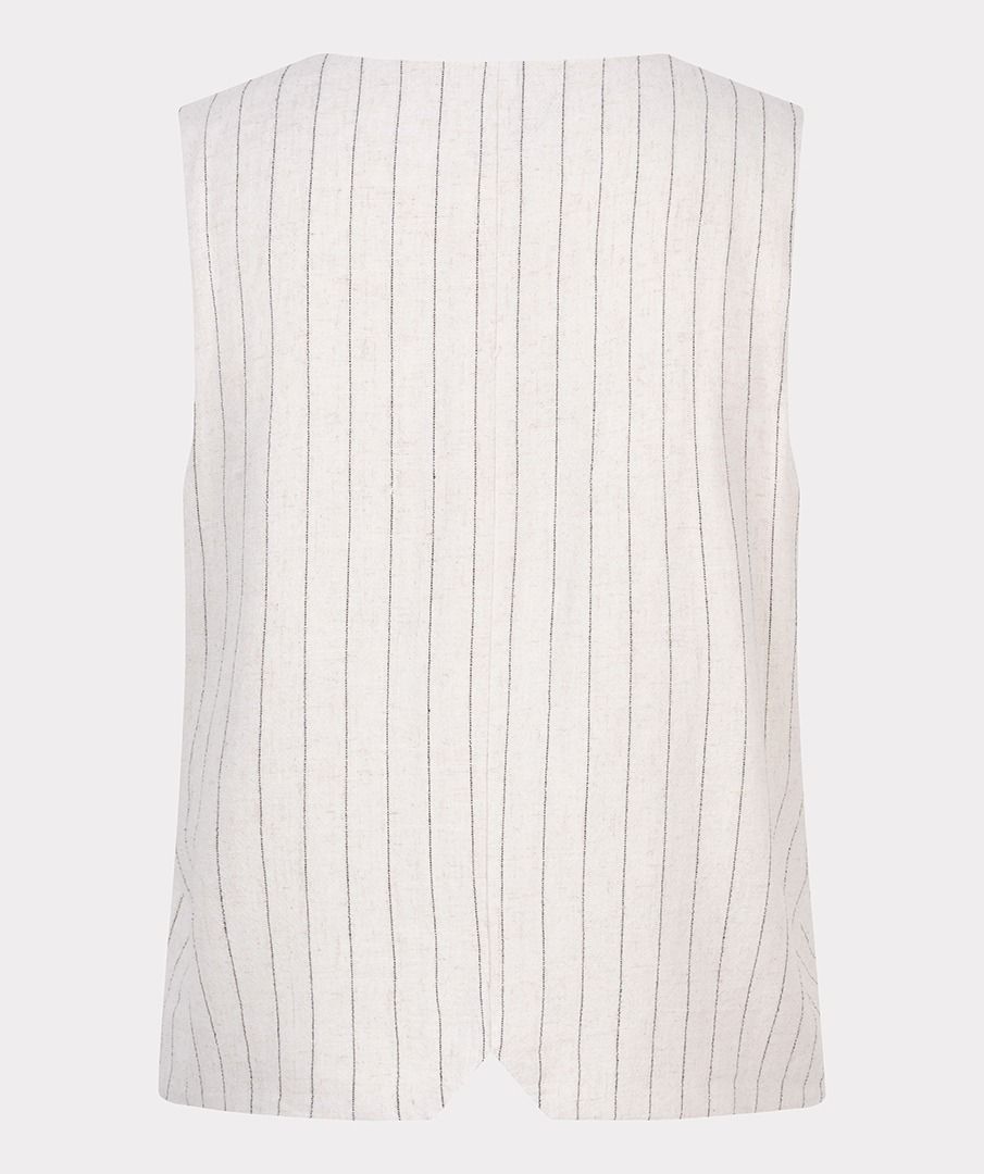 Striped Linen Button Front Vest. Style ESQHS2528214