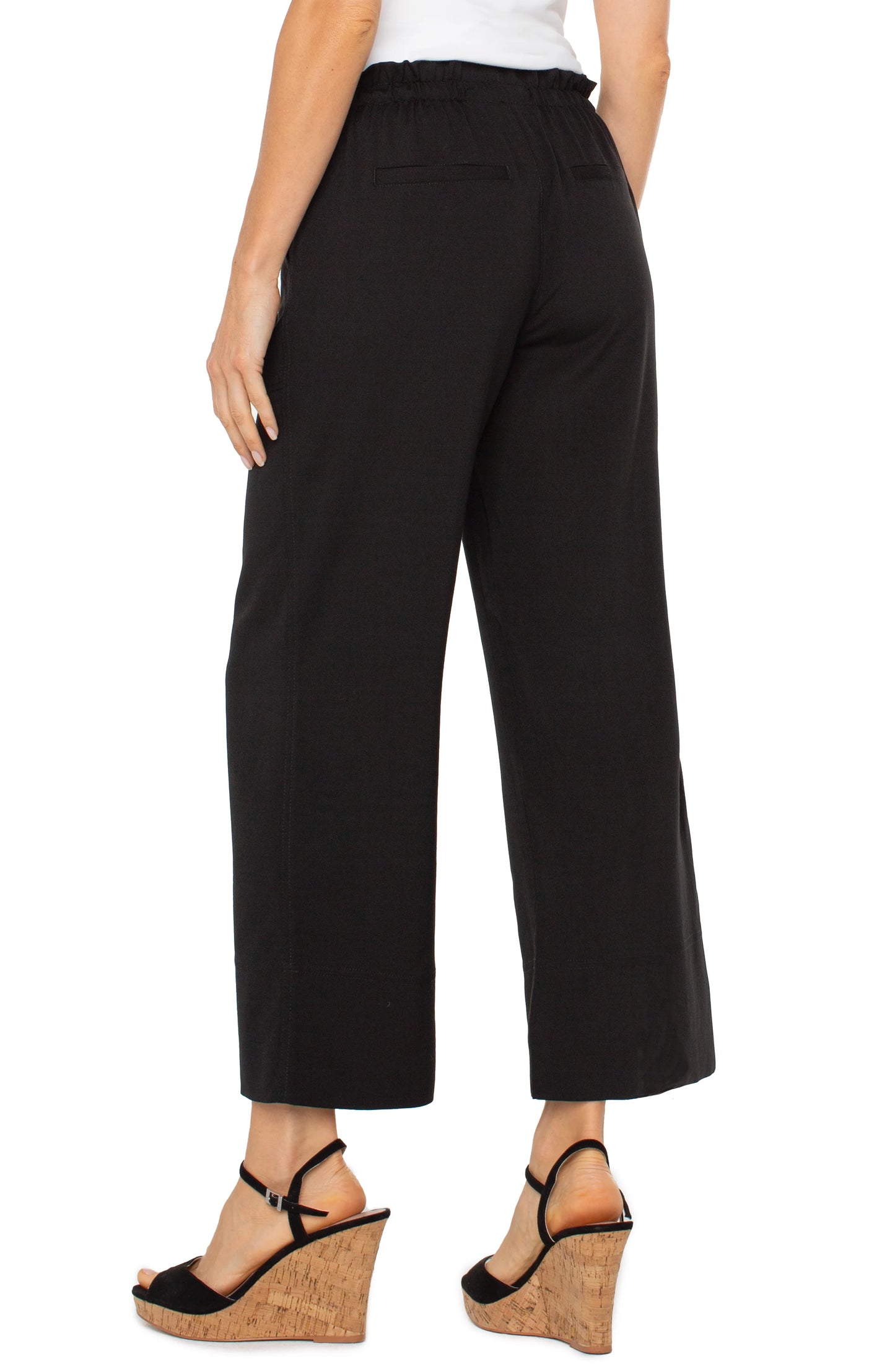 Pull On Tie Front Wide Leg Ankle Pant. Style LVLM4463TS39