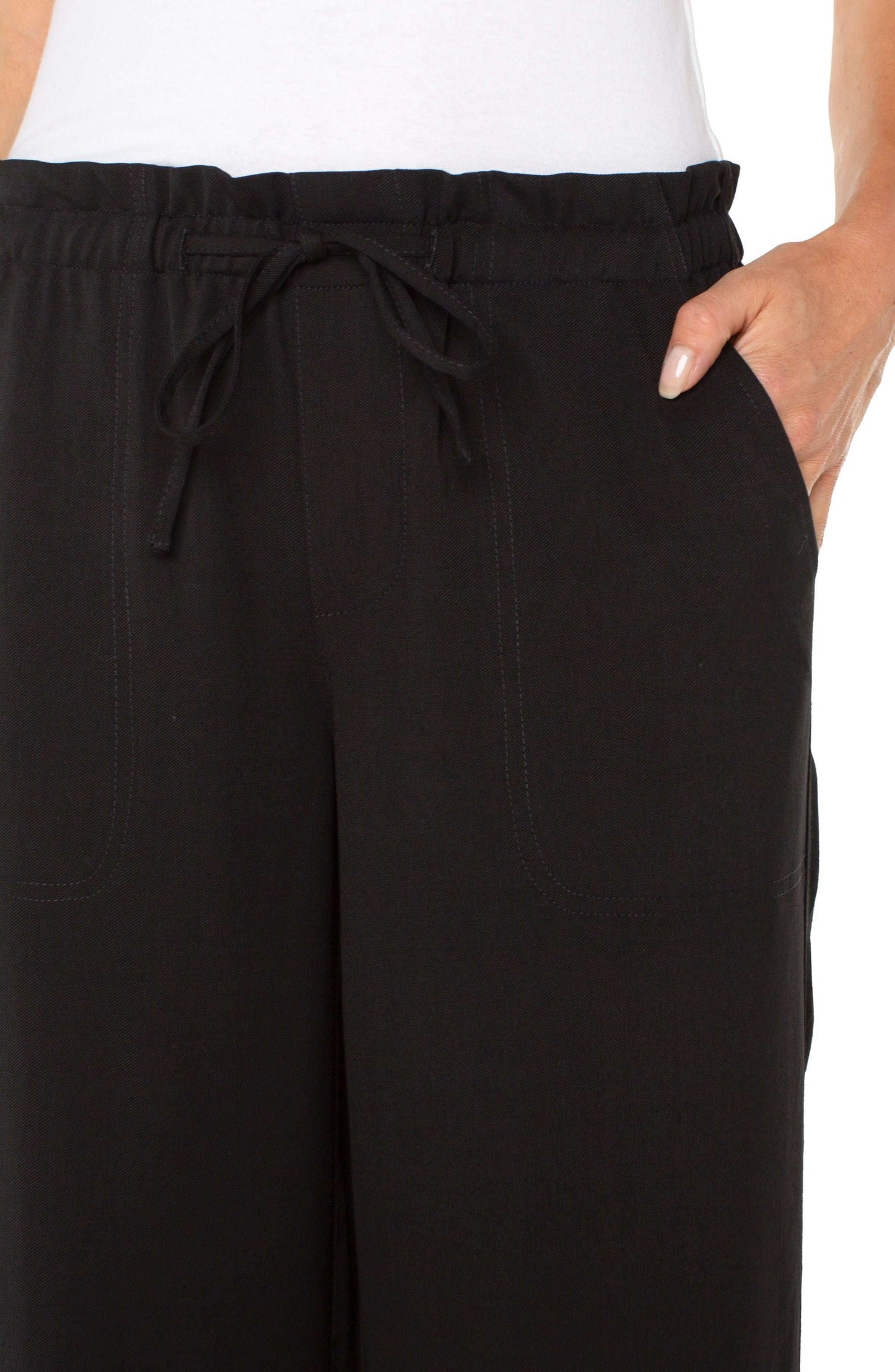 Pull On Tie Front Wide Leg Ankle Pant. Style LVLM4463TS39