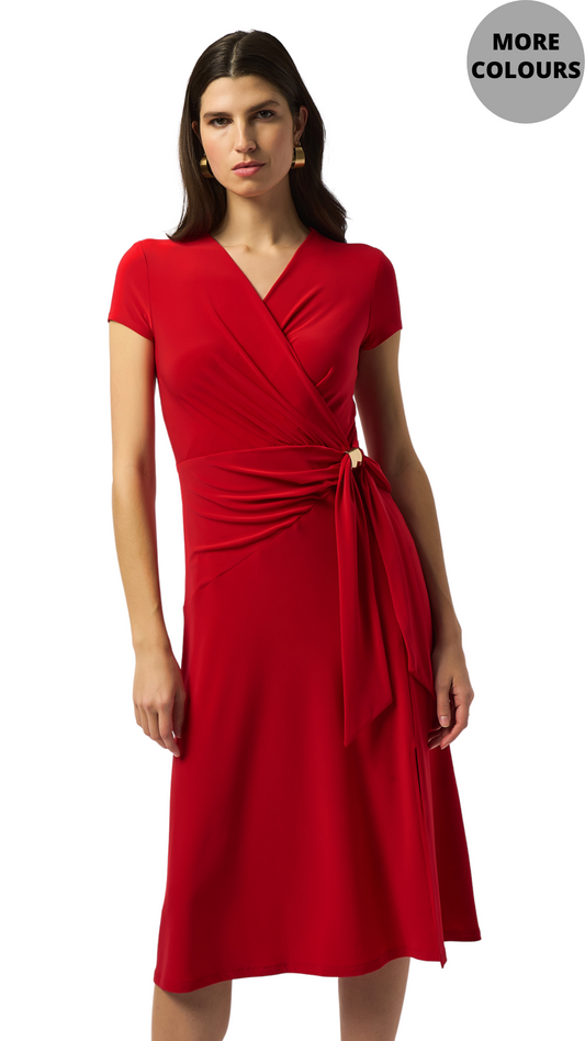 Silky Knit Flowy Wrap Dress. Style JR251250