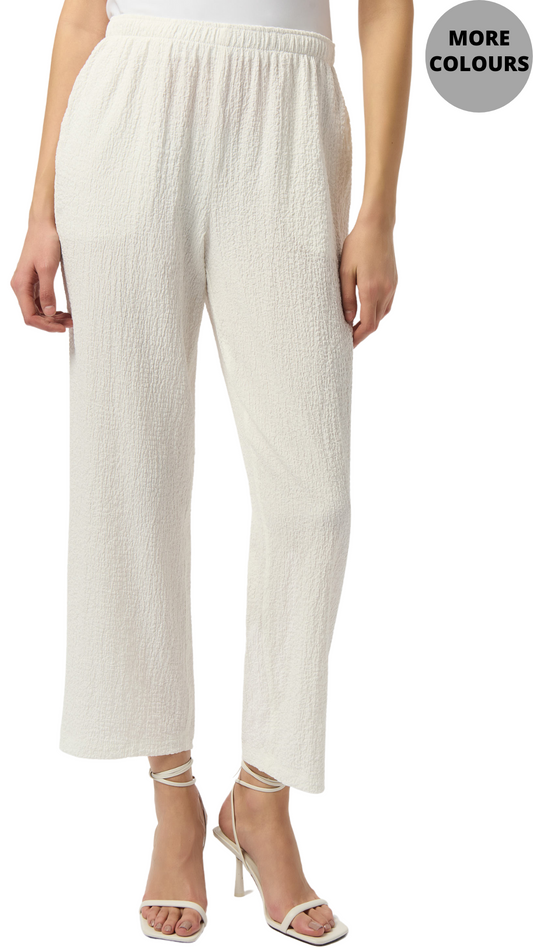 Seersucker Wide Leg Pull On Pant. Style JR251227