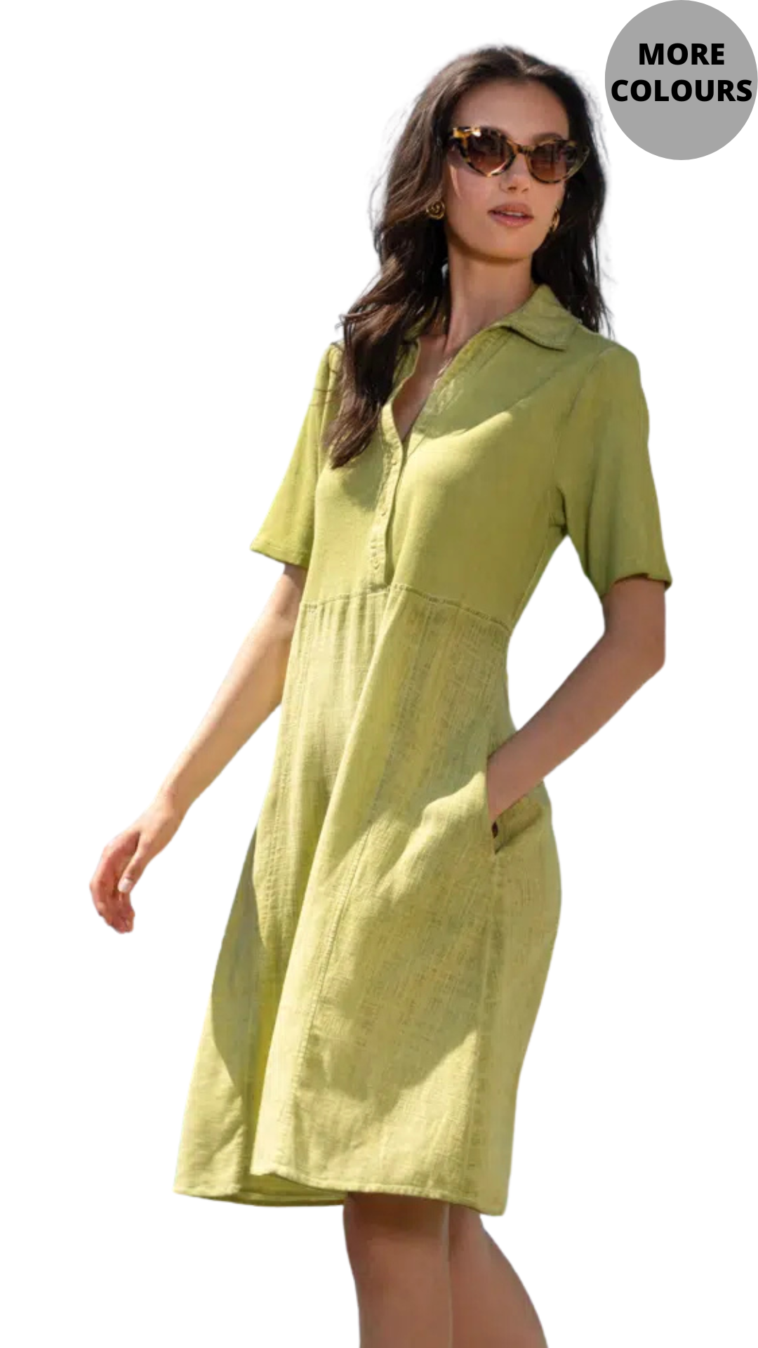 Y-Neck Collared T-Shirt Dress. Style ALSA45015