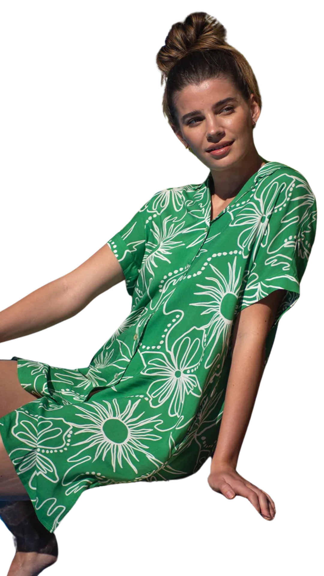 Printed Oversized Shirt Dress. Style TR7013XX-388