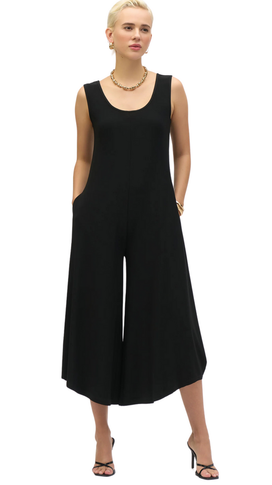 Silky Knit Wide Leg Sleeveles Jumpsuit. Style JR252056