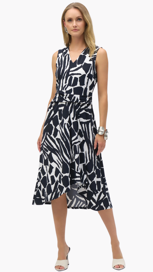 Printed Sleeveless Fit & Flare Midi Dress. Style JR252199