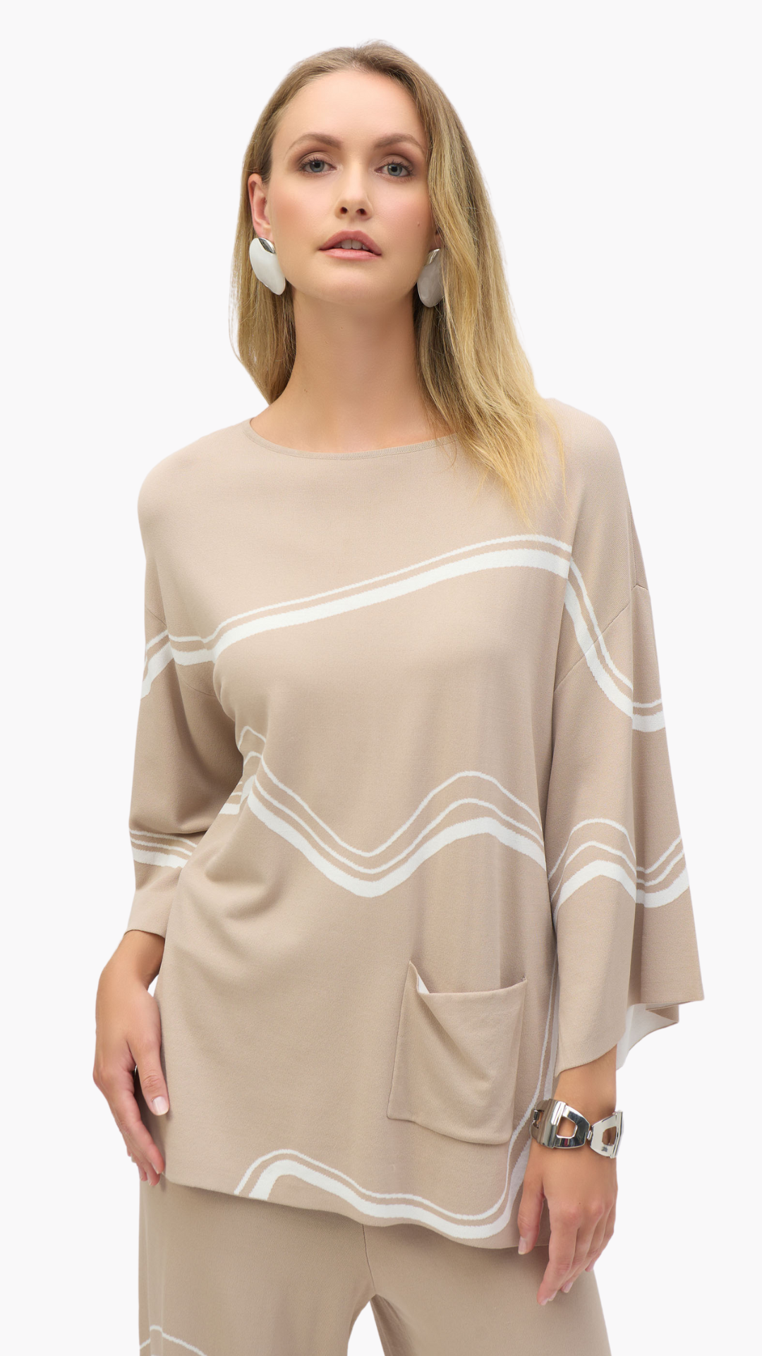 Abstract Jacquard Sweater Knit Pullover. Style JR252932