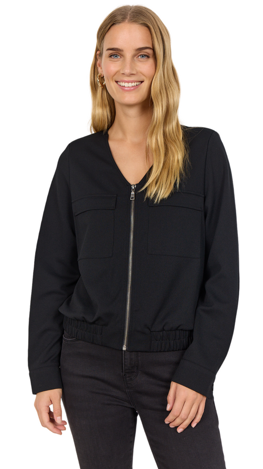 Boxy V-Neck Zip Up Jacket. Style SOYA4S26880