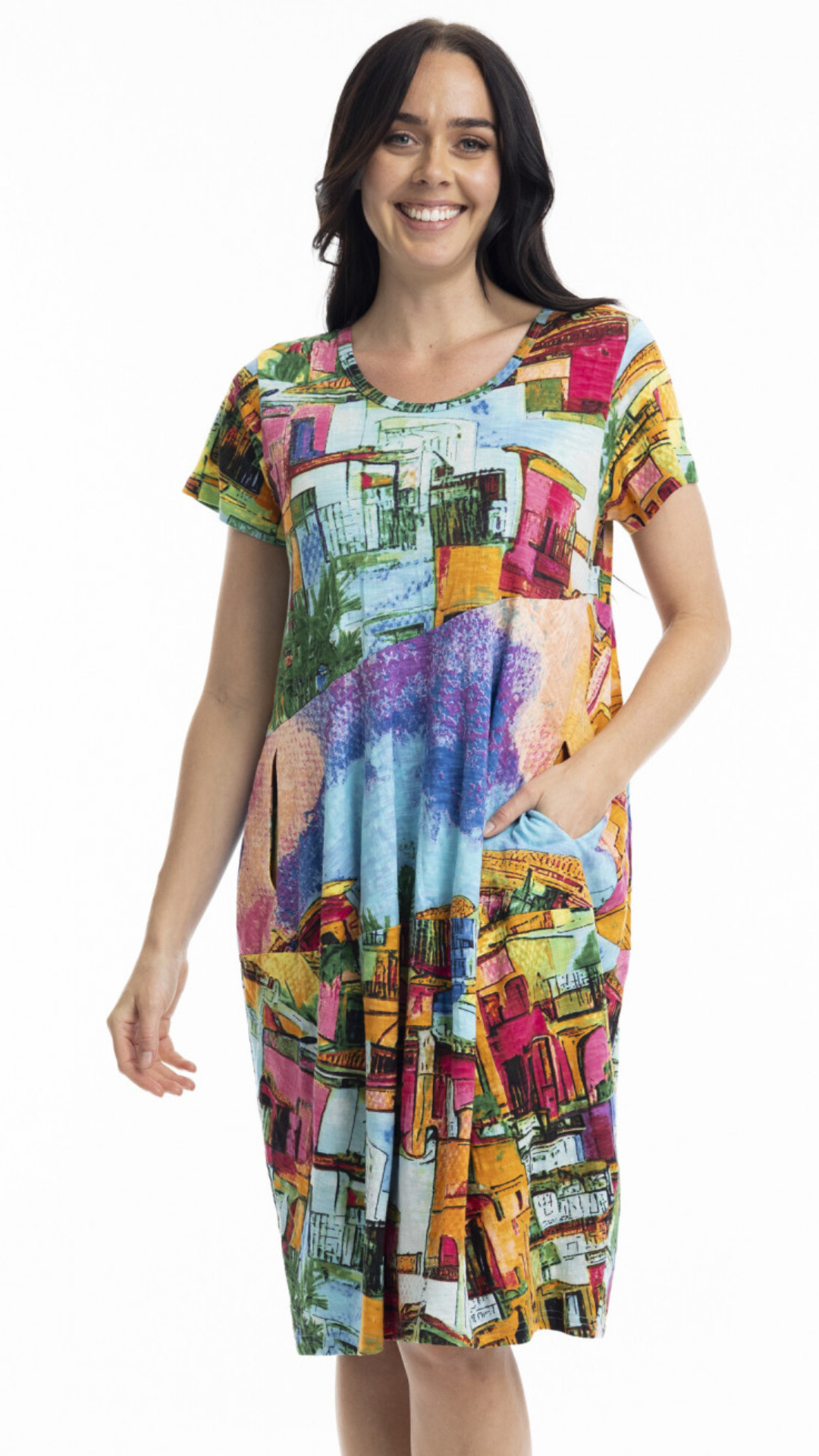 Organic Cotton Knee Length Bubble Dress. Style ORI20055