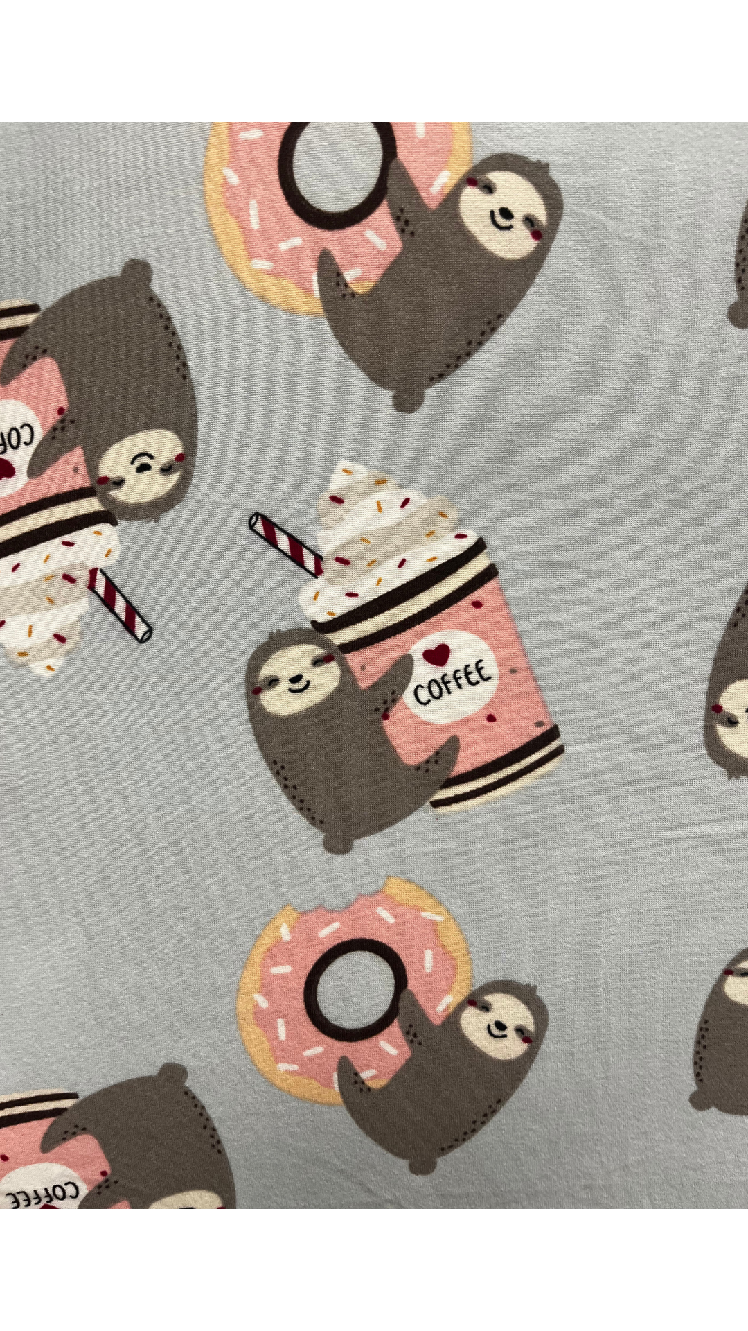 Latte Sloth Print Nightshirt. Style COTYM-NSSLOTH