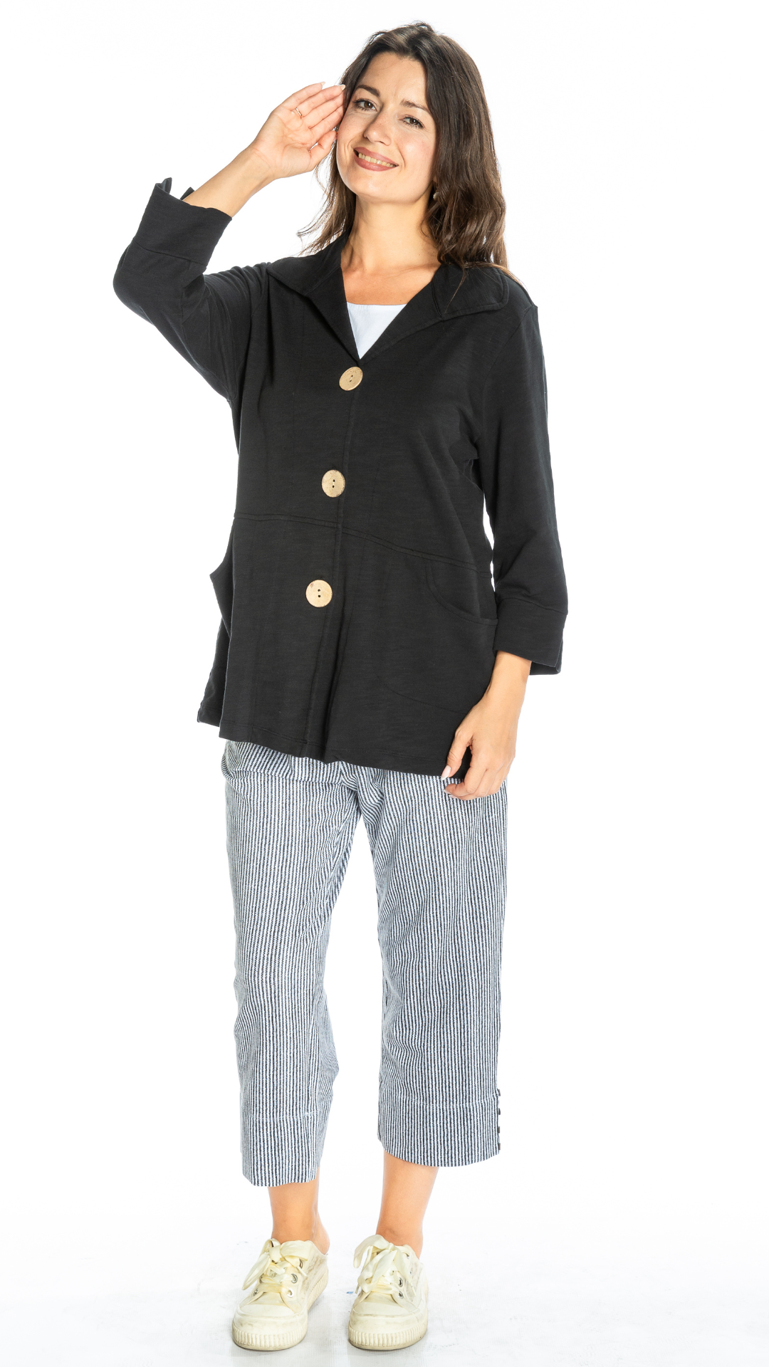 Wooden Button Cotton Jacket. Style WP770