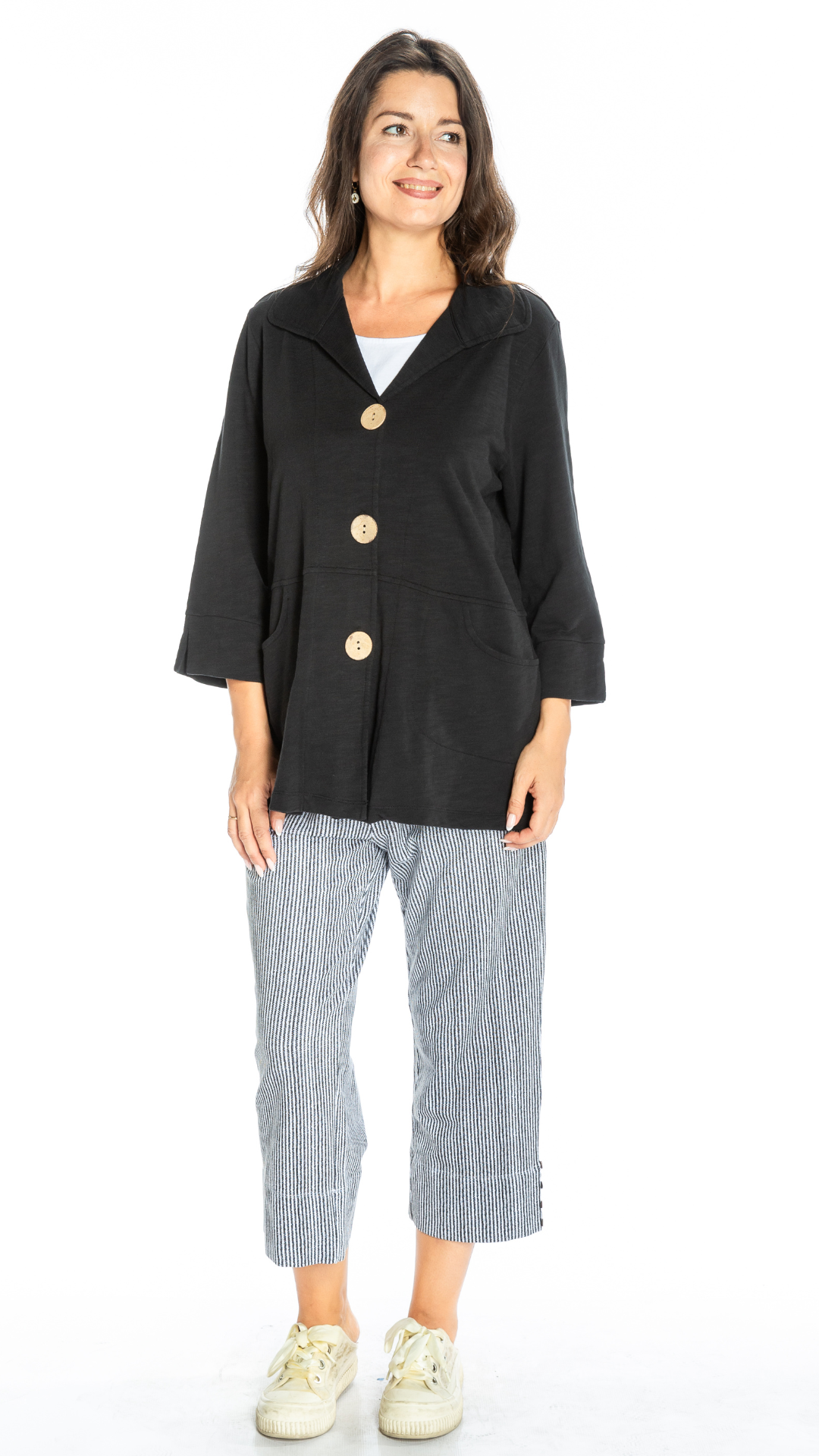Wooden Button Cotton Jacket. Style WP770